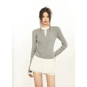 Mina Contrast Butterfly Accent Knit Cardigan